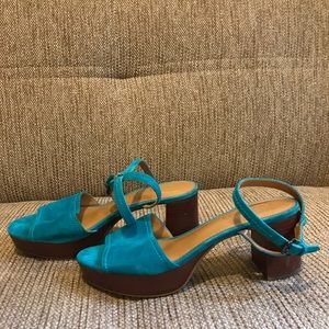 COACH Platform Suede Sandal